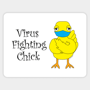 Virus Fighting Chick Side Text Sticker